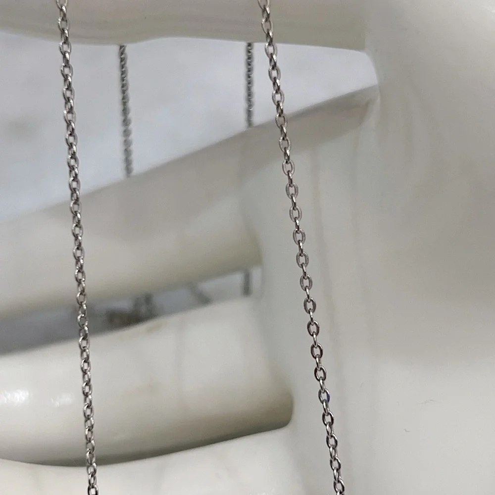 Sterling Silver CZ Bar Necklace